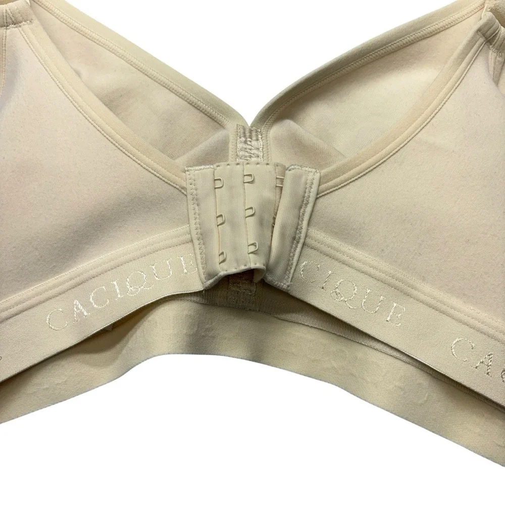 Cacique Womens Bra 52C Beige Unlined Full Coverage No Wire Wireless